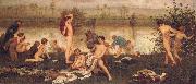 Frederick Walker,ARA,RWS The Bathers oil on canvas